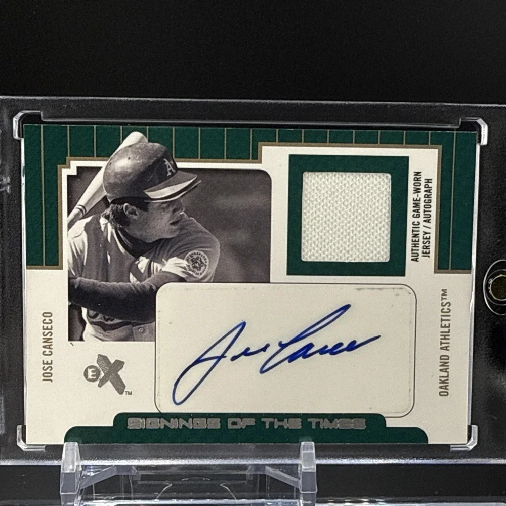 Jose Canseco 2004 Fleer E-X GU Jersey Auto 27/27 Signings of the Times